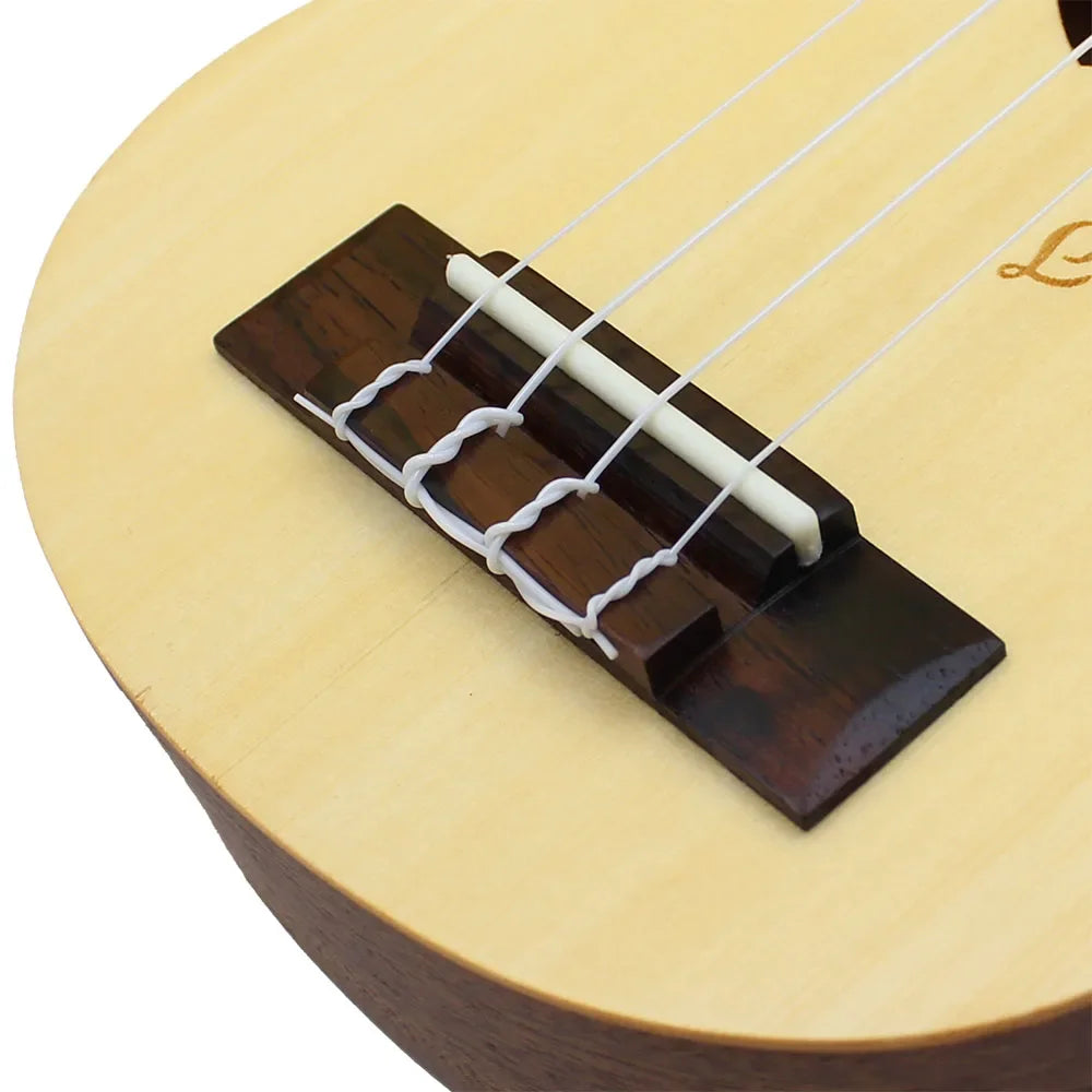 17 Inch Ukulele Spruce Heart Shaped Ukulele 4 Strings Hawaiian Guitar Mini Guitarra Couples Musical Gift Instrument With Gig Bag