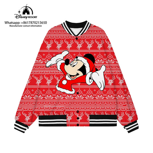 2022 Autumn New Christmas Disney Brand Mickey Minnie Anime Men Ladies Hip Hop Harajuku Streetwear Kids Preppy Baseball Uniforms